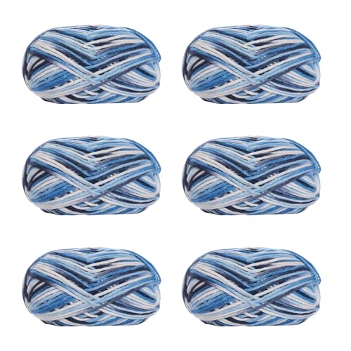 Soulnioi 6 x 5-strängige, weiche Milch-Baumwollgarn, Handstrickgarn für Puppen, Schals, Hüte, Taschen, Kleidung, Schuhe (40) von soulnioi
