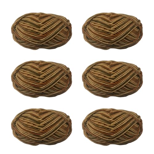Soulnioi 6 x 5-strängige, weiche Milch-Baumwollgarn, Handstrickgarn für Puppen, Schals, Hüte, Taschen, Kleidung, Schuhe (48) von soulnioi