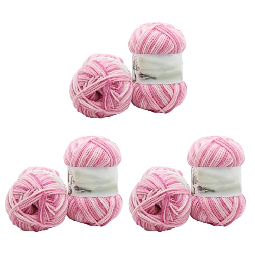 Soulnioi 6 x weiches Milch-Baumwollgarn, 5 Stränge, Handstrickgarn für Puppen, Schals, Hüte, Taschen, Kleidung, Schuhe (1#) von soulnioi