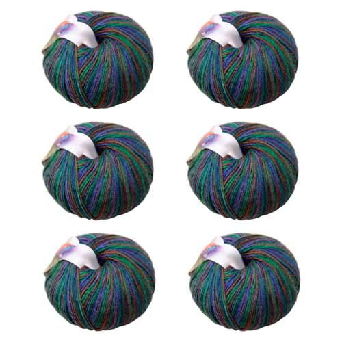 Soulnioi Acryl-Strickgarn, gemischte Farben, 90 m, segmentgefärbtes Garn für Handstricken, Häkeln, Mützen, Schals, Pullover, Kissen, Größe M, 6 Stück Soulnioi Acryl-Strickgarn, gemischte Farben, 90 m, segmentgefärbtes Garn für Handstricken, Häkeln, Mützen, Schals, Pullover, Kissen, Größe M, 6 Stück von soulnioi