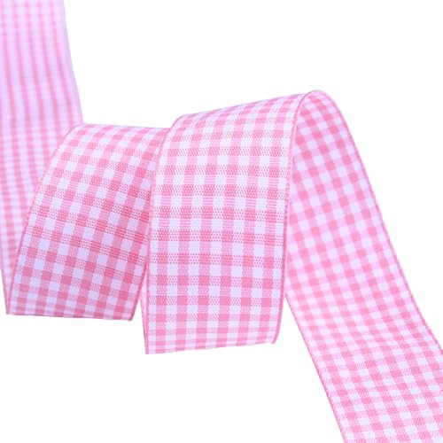 Soulnioi Doppelseitiges kariertes Band, 6 mm x 45 m, Gingham-Muster, Geschenkverpackungsband für Bastelarbeiten, Hochzeit, Party, Floristen, Geburtstagsdekoration (001) von soulnioi