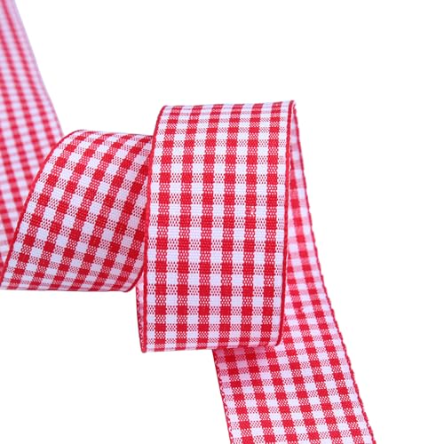 Soulnioi Doppelseitiges kariertes Band, 6 mm x 45 m, Gingham-Muster, Geschenkverpackungsband für Bastelarbeiten, Hochzeit, Party, Floristen, Geburtstagsdekoration (002) von soulnioi