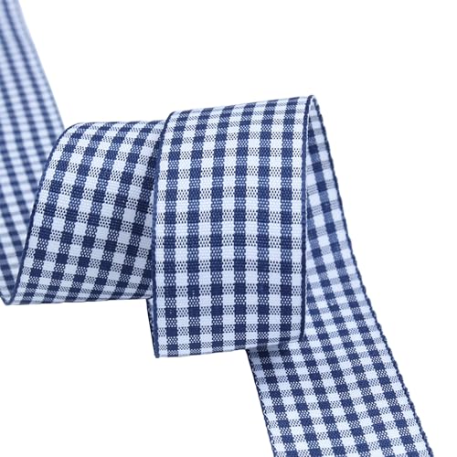 Soulnioi Doppelseitiges kariertes Band, 6 mm x 45 m, Gingham-Muster, Geschenkverpackungsband für Bastelarbeiten, Hochzeit, Party, Floristen, Geburtstagsdekoration (010) von soulnioi