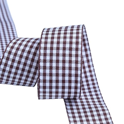 Soulnioi Doppelseitiges kariertes Band, 6 mm x 45 m, Gingham-Muster, Geschenkverpackungsband für Bastelarbeiten, Hochzeit, Party, Floristen, Geburtstagsdekoration (011) von soulnioi