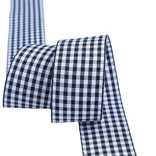 Soulnioi Doppelseitiges kariertes Band, 6 mm x 45 m, Gingham-Muster, Geschenkverpackungsband für Bastelarbeiten, Hochzeit, Party, Floristen, Geburtstagsdekoration (012) von soulnioi
