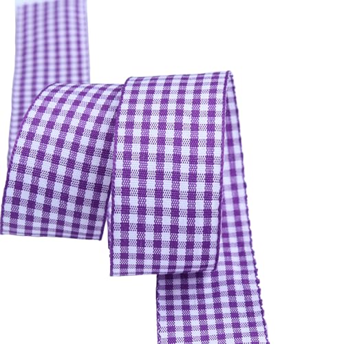 Soulnioi Doppelseitiges kariertes Band, 6 mm x 45 m, Gingham-Muster, Geschenkverpackungsband für Bastelarbeiten, Hochzeit, Party, Floristen, Geburtstagsdekoration (014) von soulnioi