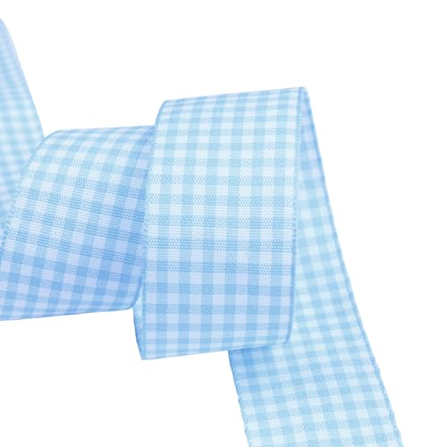 Soulnioi Doppelseitiges kariertes Band, 6 mm x 45 m, Gingham-Muster, Geschenkverpackungsband für Bastelarbeiten, Hochzeit, Party, Floristen, Geburtstagsdekoration (021) von soulnioi