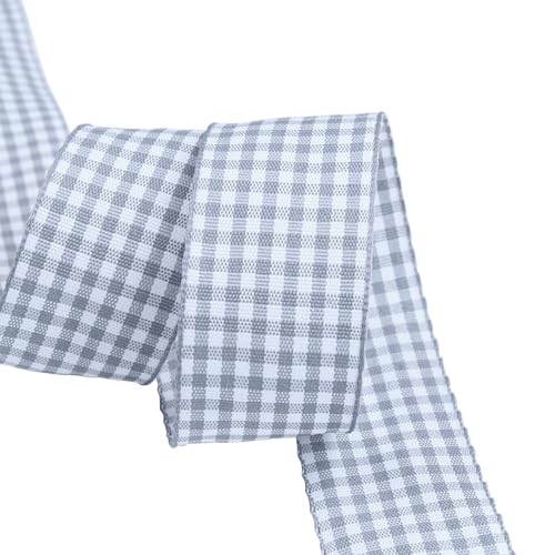 Soulnioi Doppelseitiges kariertes Band, 6 mm x 45 m, Gingham-Muster, Geschenkverpackungsband für Bastelarbeiten, Hochzeit, Party, Floristen, Geburtstagsdekoration (025) von soulnioi
