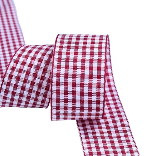 Soulnioi Doppelseitiges kariertes Band, 9 mm x 45 m, kariert, für Bastelarbeiten, Verpackungen, Floristen, Hochzeit, Geburtstag, Party, Dekoration (018) von soulnioi