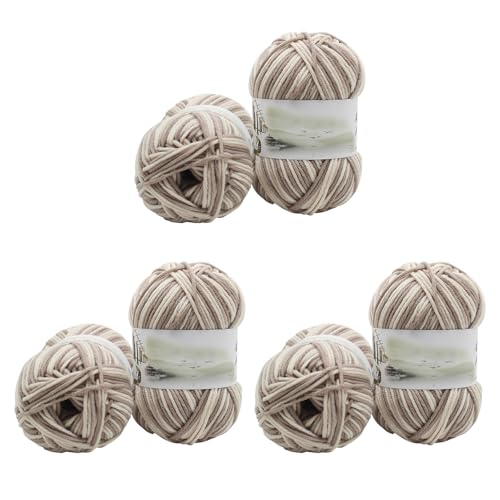Soulnioi Weiches Milch-Baumwollgarn, 5 Stränge, Handstrickgarn für Puppen, Schals, Hüte, Taschen, Kleidung, Schuhe, 6 Stück (Nr. 12) von soulnioi