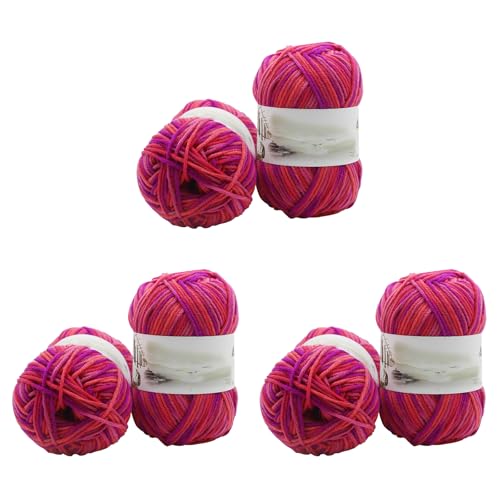 Soulnioi Weiches Milch-Baumwollgarn, 5 Stränge, Handstrickgarn für Puppen, Schals, Hüte, Taschen, Kleidung, Schuhe, 6 Stück (Nr. 15) von soulnioi