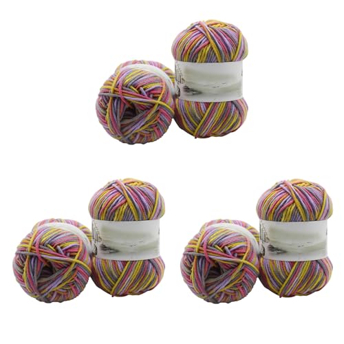 Soulnioi Weiches Milch-Baumwollgarn, 5 Stränge, Handstrickgarn für Puppen, Schals, Hüte, Taschen, Kleidung, Schuhe, 6 Stück (Nr. 18) von soulnioi