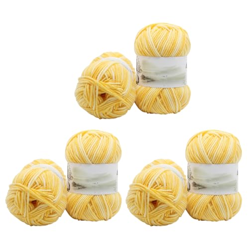 Soulnioi Weiches Milch-Baumwollgarn, 5 Stränge, Handstrickgarn für Puppen, Schals, Hüte, Taschen, Kleidung, Schuhe, 6 Stück (Nr. 2) von soulnioi