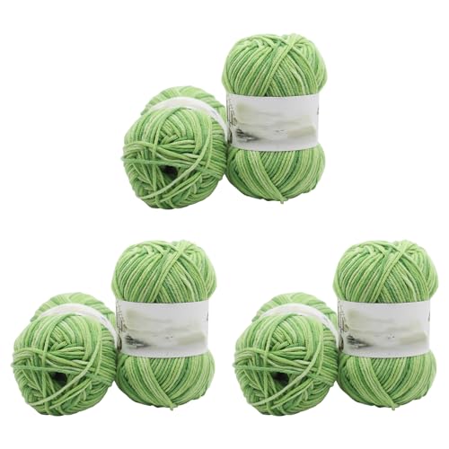 Soulnioi Weiches Milch-Baumwollgarn, 5 Stränge, Handstrickgarn für Puppen, Schals, Hüte, Taschen, Kleidung, Schuhe, 6 Stück (Nr. 3) von soulnioi