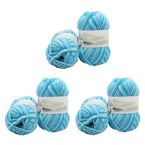 Soulnioi Weiches Milch-Baumwollgarn, 5 Stränge, Handstrickgarn für Puppen, Schals, Hüte, Taschen, Kleidung, Schuhe, 6 Stück (Nr. 4) von soulnioi