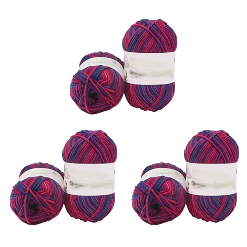 Soulnioi Weiches Milch-Baumwollgarn, 5 Stränge, Handstrickgarn für Puppen, Schals, Hüte, Taschen, Kleidung, Schuhe, 6 Stück (Nr. 41) von soulnioi