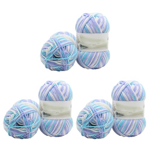 Soulnioi Weiches Milch-Baumwollgarn, 5 Stränge, Handstrickgarn für Puppen, Schals, Hüte, Taschen, Kleidung, Schuhe, 6 Stück (Nr. 9) von soulnioi