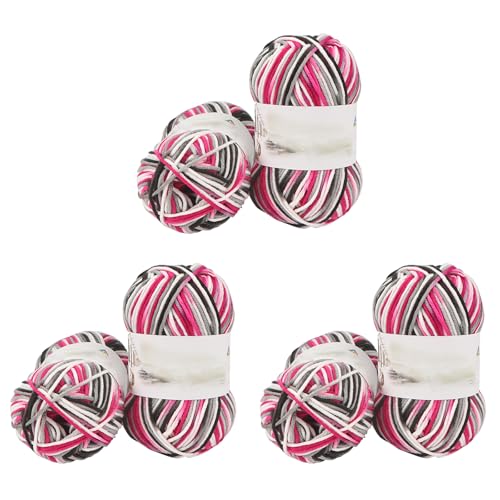 Soulnioi Weiches Milch-Baumwollgarn, 5 Stränge, Handstrickgarn für Puppen, Schals, Mützen, Taschen, Kleidung, Schuhe, 6 Stück (Nr. 36) von soulnioi