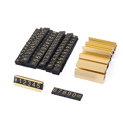 sourcing map 19 x Preisschilder und 16 x Basis Gold-Ton Metall Ziffern Kombinierte Preisschild sourcing map 19 x Preisschilder und 16 x Basis Gold-Ton Metall Ziffern Kombinierte Preisschild von uxcell