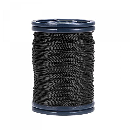 sourcing map 0,6 mm Polyester-Nähgarn, 82 Meter, extra stark, Polsterfaden, leicht gewachst, für Hand- und Maschinennähen, Schwarz von sourcing map
