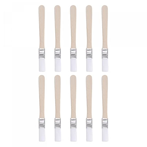 sourcing map 1,3 cm Breite, kleiner Pinsel, Nylonborsten mit Holzgriff, Malwerkzeug für Wand, Tür, Schränke, Möbel, Zäune, Weiß, 10 Stück von sourcing map