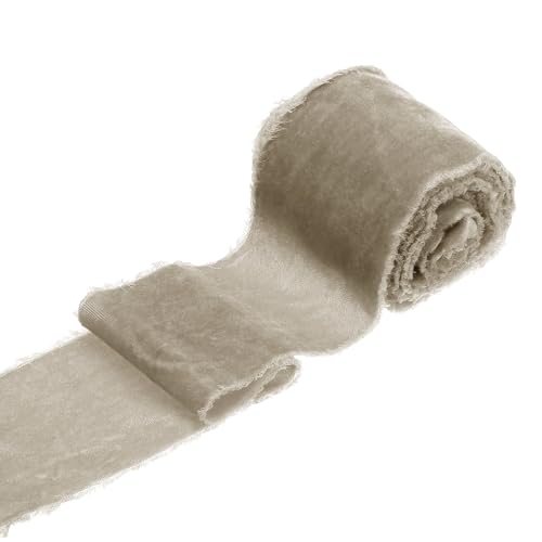 sourcing map 1 Rolle Samtband, 7,6 cm x 2,7 m, handgefertigt, Seidenfransen, ausgefranster Rand, für Blumenstrauß, Verpackung, Hochzeitsdekoration, Brautschmuck, Basteln, Grau sourcing map 1 Rolle Samtband, 7,6 cm x 2,7 m, handgefertigt, Seidenfransen, ausgefranster Rand, für Blumenstrauß, Verpackung, Hochzeitsdekoration, Brautschmuck, Basteln, Grau von sourcing map