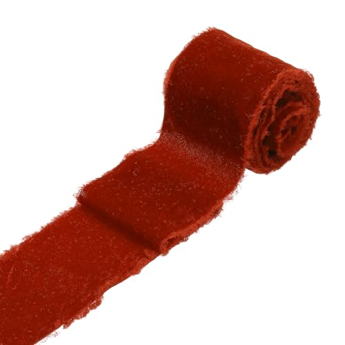 sourcing map 1 Rolle Samtband, 7,6 cm x 2,7 m, handgefertigt, Seidenfransen, ausgefranster Rand, für Blumenstrauß, Verpackung, Hochzeitsdekoration, Brautschmuck, Basteln, Hellrot sourcing map 1 Rolle Samtband, 7,6 cm x 2,7 m, handgefertigt, Seidenfransen, ausgefranster Rand, für Blumenstrauß, Verpackung, Hochzeitsdekoration, Brautschmuck, Basteln, Hellrot von sourcing map