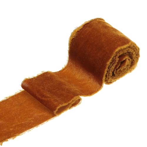 sourcing map 1 Rolle Samtband, 7,6 cm x 2,7 m, handgefertigtes Seidenfransenband, ausgefranster Rand, für Blumenstrauß, Verpackung, Hochzeitsdekoration, Brautschmuck, Basteln, Orange sourcing map 1 Rolle Samtband, 7,6 cm x 2,7 m, handgefertigtes Seidenfransenband, ausgefranster Rand, für Blumenstrauß, Verpackung, Hochzeitsdekoration, Brautschmuck, Basteln, Orange von sourcing map