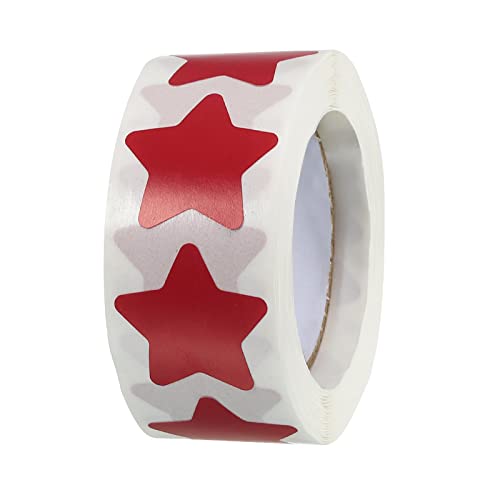 sourcing map 1 Rolle Stern Aufkleber 1" DIY Kleber PVC Etiketten für Hinweise Grußkarten Geschenk Boxen 500 Zählen/Rolle Weinrot von sourcing map