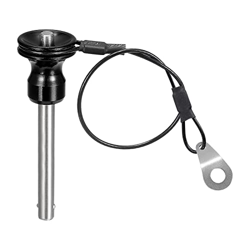 sourcing map 1 Stück Kugelsperrbolzen mit rundem Kopf (6mm x 36mm) 304 Edelstahl Druckknopf Schnell Spannstift mit 21cm Draht von sourcing map