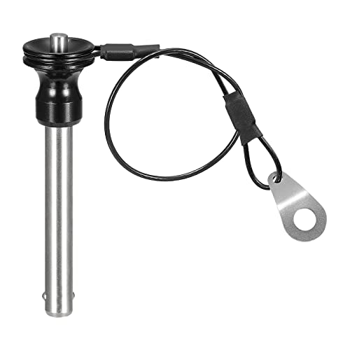 sourcing map 1 Stück Kugelsperrbolzen mit rundem Kopf (8mm x 51mm) 304 Edelstahl Druckknopf Schnell Spannstift mit 21cm Draht von sourcing map