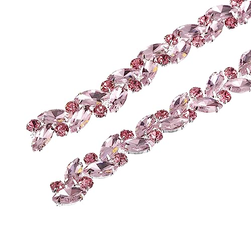 sourcing map 1 Yard Kristall Strass Kette Trimmen Diamant Strass Kette Applikation für Kunsthandwerk Basteln Nähen Kleidung Hochzeit Party Dekoration Rosa von sourcing map
