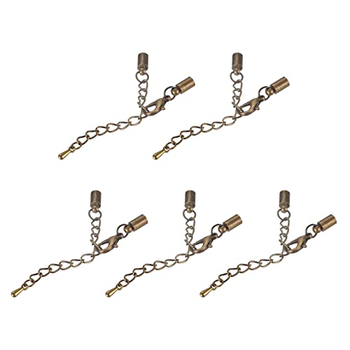sourcing map 10 Satz 4mm Leder Kordel Endkappen mit Karabinerverschlüssen und Verlängerungskette für DIY Herstellung Armbänder Bronze Ton sourcing map 10 Satz 4mm Leder Kordel Endkappen mit Karabinerverschlüssen und Verlängerungskette für DIY Herstellung Armbänder Bronze Ton von sourcing map