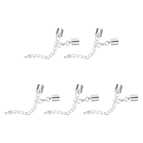 sourcing map 10 Satz 8mm Leder Kordel Endkappen mit Karabinerverschlüssen und Verlängerungskette für DIY Herstellung Armbänder Rhodium Ton sourcing map 10 Satz 8mm Leder Kordel Endkappen mit Karabinerverschlüssen und Verlängerungskette für DIY Herstellung Armbänder Rhodium Ton von sourcing map