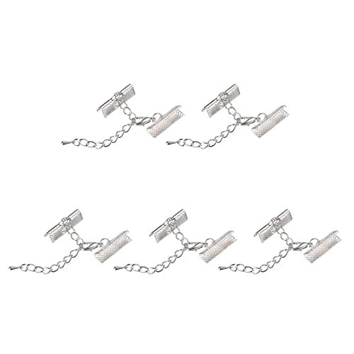 sourcing map 10 Satz Band Crimp Klemme Enden mit Karabinerverschluss & Verlängerungskette 20mm Kabel Ende Verschlüsse für DIY Basteln Silber Ton sourcing map 10 Satz Band Crimp Klemme Enden mit Karabinerverschluss & Verlängerungskette 20mm Kabel Ende Verschlüsse für DIY Basteln Silber Ton von sourcing map