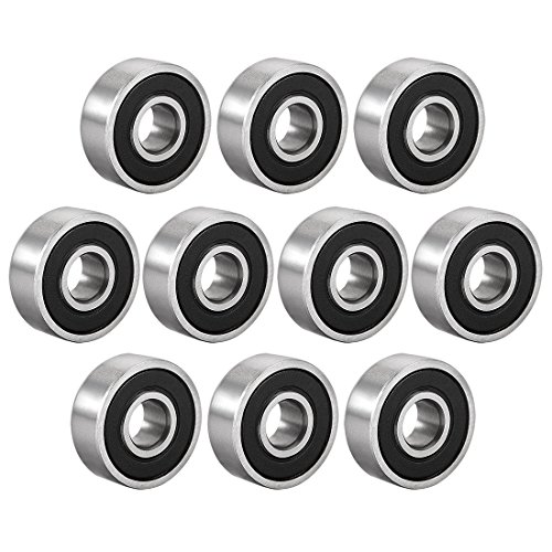 sourcing map 10 Stück 606-2RS Kugellager doppelt abgedichtet 6mmx17mmx6mm Kohlenstoffstahl Z1 von sourcing map