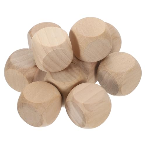 sourcing map 10 Stück Blanko-Holzwürfel, 25 mm, unlackierter Holzwürfel, abgerundete Ecken, quadratischer Block für Bastelprojekte von sourcing map