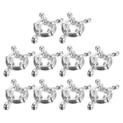 sourcing map 10 Stück Flanschkupplung Federringverschlüsse, 10mm Messing Runde geschlossene Federring Verschlüsse Anschlüsse für DIY Halskette Armbänder Schmuck Herstellung, Silber sourcing map 10 Stück Flanschkupplung Federringverschlüsse, 10mm Messing Runde geschlossene Federring Verschlüsse Anschlüsse für DIY Halskette Armbänder Schmuck Herstellung, Silber von sourcing map