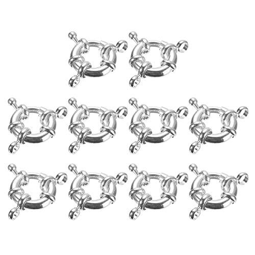 sourcing map 10 Stück Flanschkupplung Federringverschlüsse, 13mm Messing Runde geschlossene Federring Verschlüsse Anschlüsse für DIY Halskette Armbänder Schmuck Herstellung, Silber sourcing map 10 Stück Flanschkupplung Federringverschlüsse, 13mm Messing Runde geschlossene Federring Verschlüsse Anschlüsse für DIY Halskette Armbänder Schmuck Herstellung, Silber von sourcing map