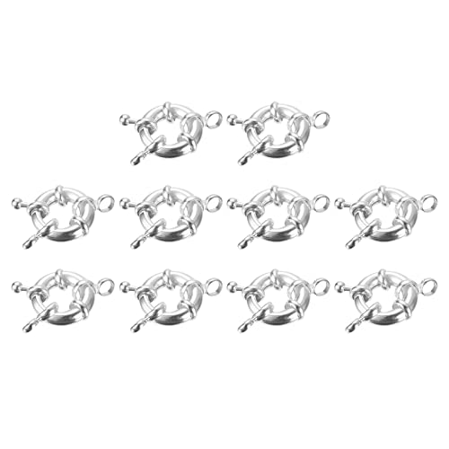 sourcing map 10 Stück Flanschkupplung Federringverschlüsse, 15mm Messing Runde geschlossene Federring Verschlüsse Anschlüsse für DIY Halskette Armbänder Schmuck Herstellung, Silber sourcing map 10 Stück Flanschkupplung Federringverschlüsse, 15mm Messing Runde geschlossene Federring Verschlüsse Anschlüsse für DIY Halskette Armbänder Schmuck Herstellung, Silber von sourcing map
