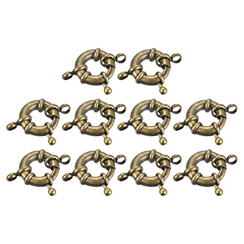 sourcing map 10 Stück Flanschkupplung Federringverschlüsse, 15mm Messing Runde geschlossene Federring Verschlüsse Anschlüsse für DIY Halskette Armbänder Schmuckherstellung, Bronze sourcing map 10 Stück Flanschkupplung Federringverschlüsse, 15mm Messing Runde geschlossene Federring Verschlüsse Anschlüsse für DIY Halskette Armbänder Schmuckherstellung, Bronze von sourcing map