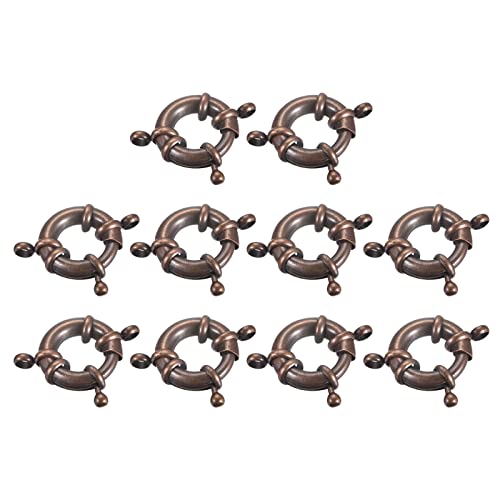 sourcing map 10 Stück Flanschkupplung Federringverschlüsse, 17mm Messing Runde geschlossene Federring Verschlüsse Anschlüsse für DIY Halskette Armbänder Schmuck Herstellung, Rot Bronze sourcing map 10 Stück Flanschkupplung Federringverschlüsse, 17mm Messing Runde geschlossene Federring Verschlüsse Anschlüsse für DIY Halskette Armbänder Schmuck Herstellung, Rot Bronze von sourcing map