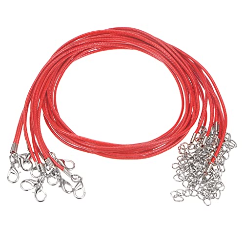 sourcing map 10 Stück Gewachste Baumwolle Halskettenschnur 16 Zoll 1.5mm Durchm. Kordel mit Verschluss für Anhänger Armbänder Schmuck Perlenzubehör Rot sourcing map 10 Stück Gewachste Baumwolle Halskettenschnur 16 Zoll 1.5mm Durchm. Kordel mit Verschluss für Anhänger Armbänder Schmuck Perlenzubehör Rot von sourcing map