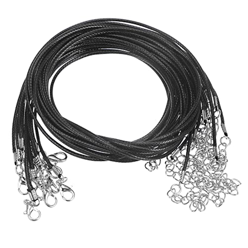 sourcing map 10 Stück Gewachste Baumwolle Halskettenschnur 23 Zoll 1.5mm Durchm. Halsketten Kordel mit Verschluss für Anhänger Armbänder Schmuck Perlenzubehör Schwarz sourcing map 10 Stück Gewachste Baumwolle Halskettenschnur 23 Zoll 1.5mm Durchm. Halsketten Kordel mit Verschluss für Anhänger Armbänder Schmuck Perlenzubehör Schwarz von sourcing map