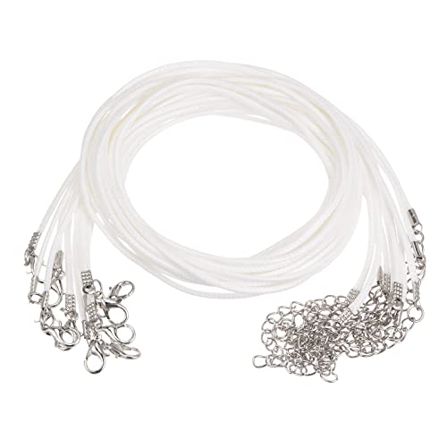 sourcing map 10 Stück Gewachste Halsketten Schnur 23 Zoll 1.5mm Durchm. Halsketten Kordel mit Verschluss für Anhänger Armbänder Halsketten Schmuck Perlenzubehör Weiß sourcing map 10 Stück Gewachste Halsketten Schnur 23 Zoll 1.5mm Durchm. Halsketten Kordel mit Verschluss für Anhänger Armbänder Halsketten Schmuck Perlenzubehör Weiß von sourcing map
