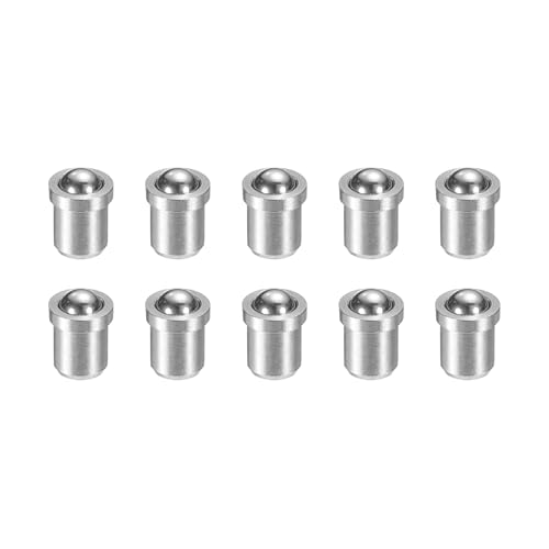 sourcing map 10 Stück Kugelspitz-Federkolben, 3 x 4 mm, 5 N, Elastizität, Edelstahl, Präzisionspositionierung, Kugelschnäpper für Tür, Schrank, mechanische Geräte, Klemmen, Möbel von sourcing map