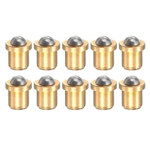 sourcing map 10 Stück Kugelspitzen-Federkolben, 2 x 3 mm, Messing, Präzisionspositionierungsperlen, Kugelfederstößel, Kugelschnäpper für Tür, Schrank, mechanische Geräte, Klemmen, Möbel von sourcing map