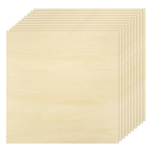 sourcing map 10 Stück Lindenholzplatten, 15,2 x 15,2 x 0,3 cm, unlackiertes Holz-Sperrholzbrett zum Malen, Basteln, Laser, Schneiden, Gravieren von sourcing map