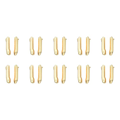 sourcing map 10 Stück Reißverschluss Reparatur Doppelt Open Reißverschluss Stopper Verriegelung Kit #5 Stecknadeln Reissverschluss Reparieren für Jacke Mantel Zweiwege Kleidung, Licht Golden von sourcing map