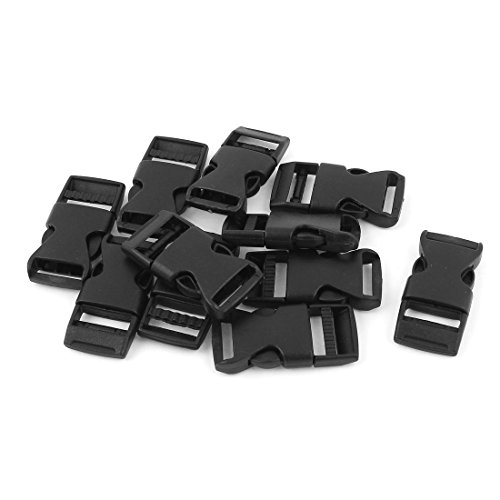 sourcing map 10 Stück Schnallen und Verschlüsse Klickverschluss 1,5cm Webbing Straps Kunststoff gebogene Schließe Seite Schnellverschluss von uxcell